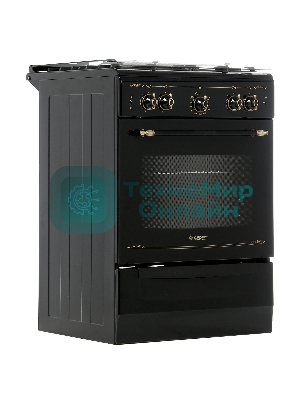 Плита газовая Gefest ПГ 6100-02 0187 черный, конфорок 4 шт, духовка 52 л, 60 см x 85 см x 60 см