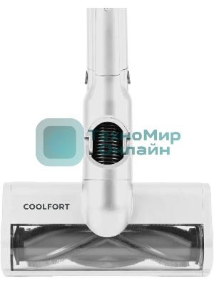 Пылесос вертикальный Coolfort CF-3002 белый, питание от аккумулятора, 120 Вт, уборка сухая, пылесборник 0.9 л, работа от АКБ max 32 мин.