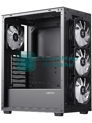 Компьютерный корпус XASTRA A406 4ARGB Black ATX/Mesh/tempered glass/4x120мм ARGB PWM fans/A406-4FC12A
