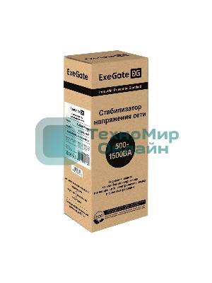 Стабилизатор ExeGate Power AD5000-1000 (1000VA/500W, диапазон 150...280В, 4 евророзетки)