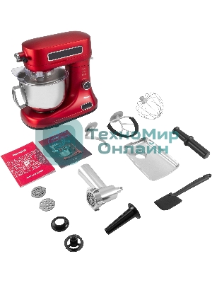 Кухонная машина Rondell RDE-KM900 планетар.вращ. 1900Вт красное вино