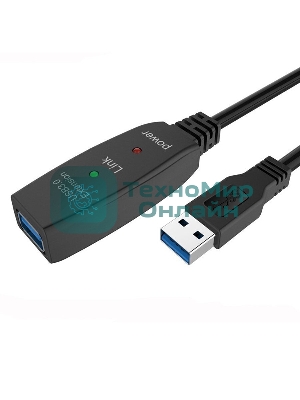 Кабель-адаптер USB3.0-repeater, удлинительный активный Am-->Af 15м QUST/qust