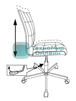 Кресло Бюрократ CH-330M/LT-10 темно-коричневый, экокожа, 120 кг, механизм качания, без подлокотников