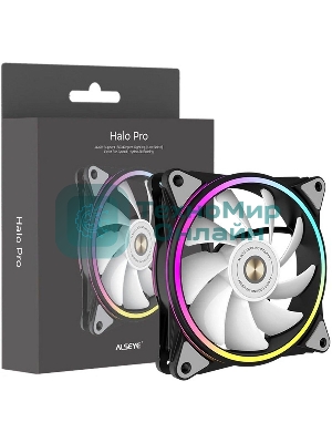 Вентилятор для корпуса Alseye HALO PRO B-R черный, 120 мм, 2100 об/мин, 26 дБ, 4 pin