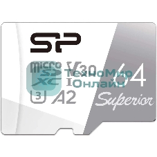 Флеш карта microSD 64Gb Silicon Power Superior Pro A2 microSDXC Class 10 UHS-I U3 Colorful 100/80 Mb/s (SD адаптер)