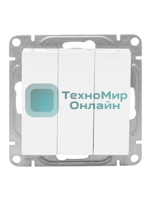 Механизм выключателя EKF UP1-SWW-31 трехклавишный, белый Эпика