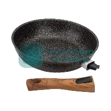 Сковорода Kukmara Granit ultra сго262а, 26 см, съемная ручка, без крышки, серый