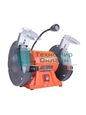 Станок заточной PATRIOT Expert GM 200 L, подсветка, 550Вт, 2980об/мин, 200мм диск, А36/А60 зерн, посадочный 16 мм, асинхронный, адаптер на круги 32 мм