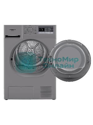 Сушильная машина Maunfeld MFDM168SL02 нержавеющая сталь, 8 кг, сушка - тепловой насос, программ - 16, 59.5 x 84.5 x 61 см