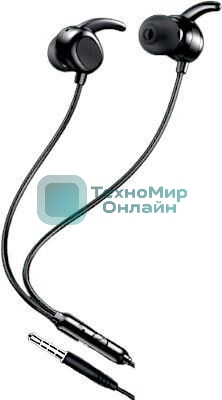 Проводные наушники Aksberry AM10 Sport черный, вкладыши, проводной 3.5 мм, встроенный микрофон