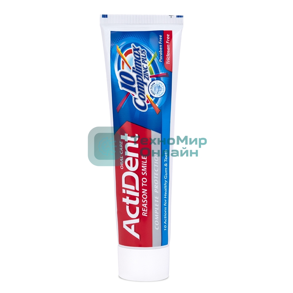 Зубная паста Active ACTIDENT Комплексный уход Complimax, без парабенов, 130 г (512901001)