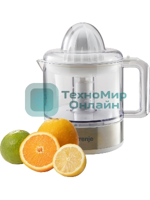 Соковыжималка Gorenje CJ30E белый/серебристый, цитрусовая, 30 Вт, 800 мл, механическое