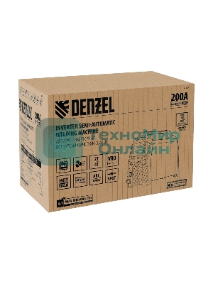 Аппарат инвертор. полуавтомат. сварки Denzel MultiMIG-200DP Synergy Double Pulse, 200 А, ПВ 80%