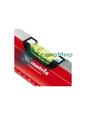 Уровень алюминиевый Matrix, магнит фрезеров 3 глазка 2 комп, рукоятки, 1000 мм