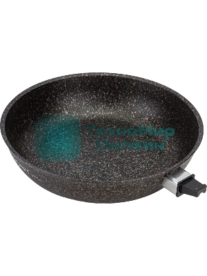 Сковорода Kukmara Granit ultra сго262а, 26 см, съемная ручка, без крышки, серый