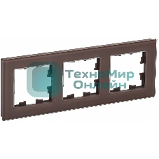Рамка 3-местная IEK BRITE РУ-3-2-БрТБ стекло темная бронза