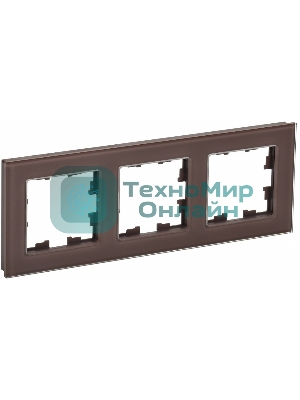 Рамка 3-местная IEK BRITE РУ-3-2-БрТБ стекло темная бронза