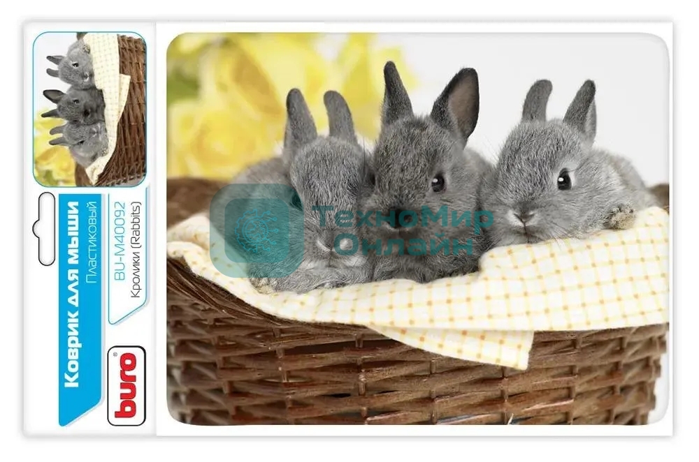 Коврик для мыши Buro BU-M40092 рисунок/кролики