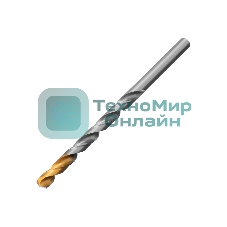 Сверло спиральное по металлу Denzel 10 х 184 мм, Р6М5, Golden Tip, удлиненное