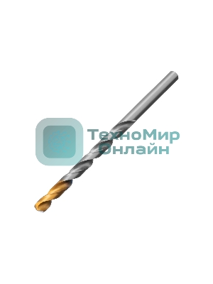 Сверло спиральное по металлу Denzel 10 х 184 мм, Р6М5, Golden Tip, удлиненное