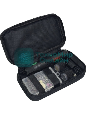 Прямошлифовальная машина (гравер) аккумуляторный DWT AGSP-07 TB /до 5000-30000 об.в мин/цанга 3.2 мм/6 скоростей/LED-подсветка/1.1 А·ч Li-ion/Type-C/черный (AGSP-07 TB)