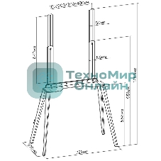 Подставка для телевизора Cactus CS-ST3644BKWN черный/орех, 43