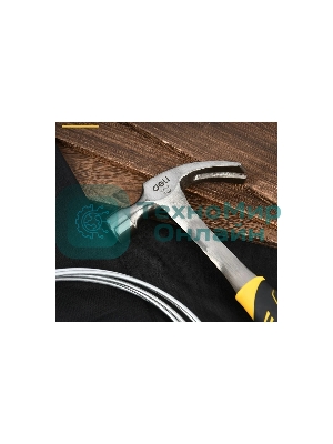 Молоток-гвоздодер Deli DL5072 450 гр, цельнокованный, прорезиненныя рукоять