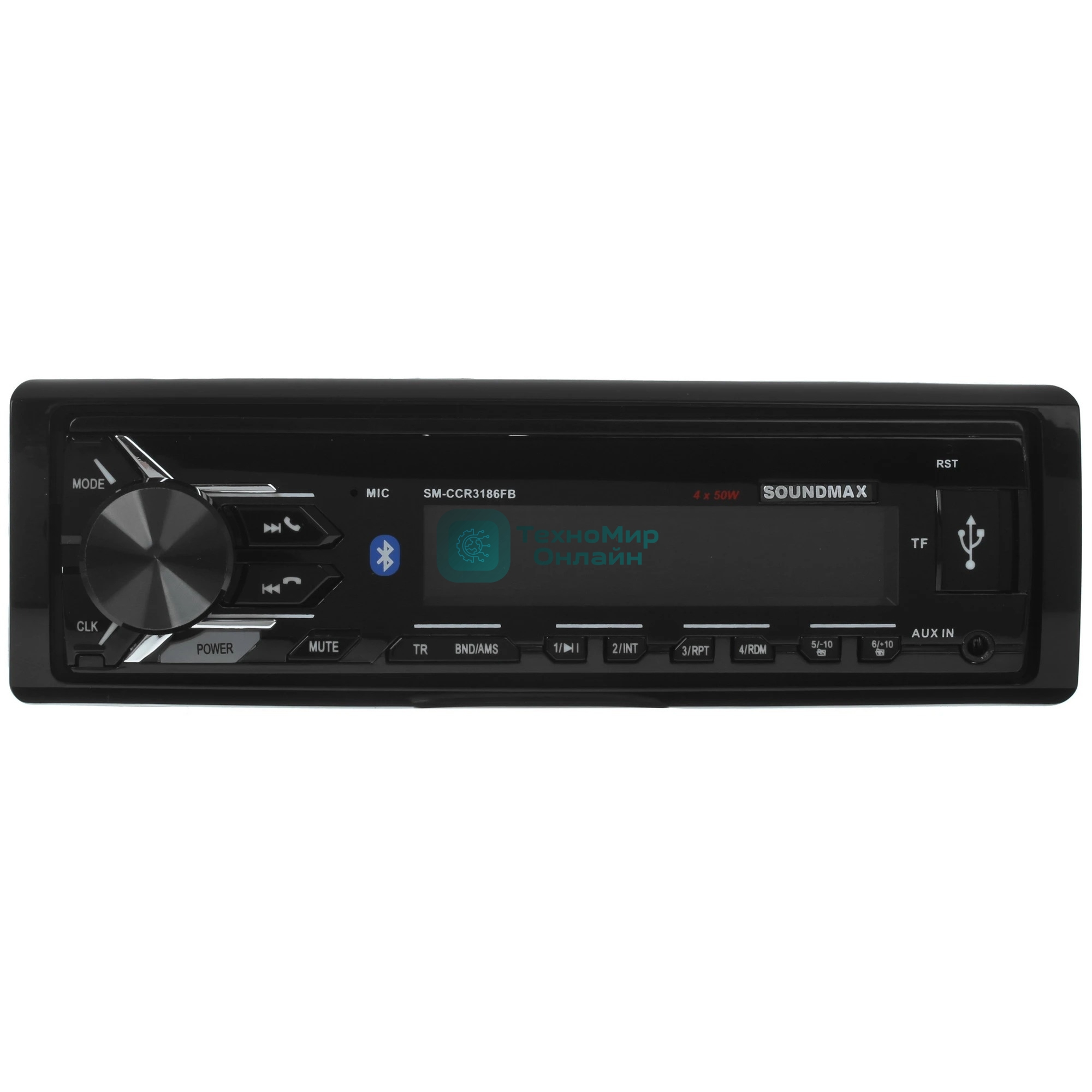 Автомагнитола Soundmax SM-CCR3186, 1 DIN, Bluetooth, USB Type-A, AUX