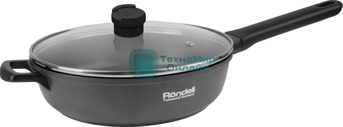 Сотейник Rondell Zorro RDA-1453, 28 см, с крышкой, графитовый