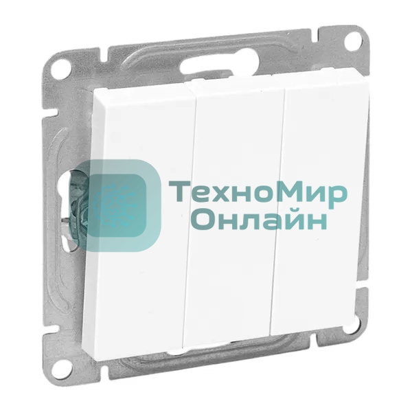 Механизм выключателя EKF UP1-SWW-31 трехклавишный, белый Эпика