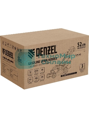 Газонокосилка бензиновая Denzel GLD-520SP-VE, 196 см3,шир 52 см,привод,вариатор,эл.старт, 60 л