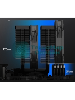 Устройство охлаждения(кулер) ID-Cooling Frozn A720 черный 140мм алюминий+медь 2000rpm 33.5db 4-pin 300W 163мм
