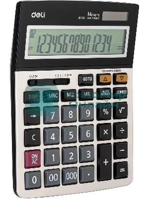 Калькулятор настольный Deli E1672C серебристый 14-разр.
