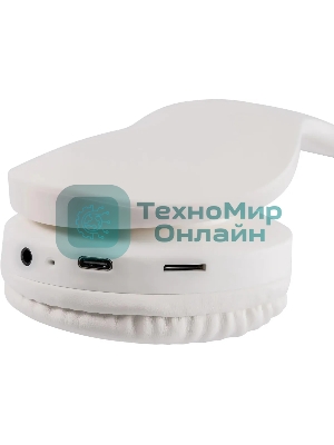 Беспроводные/проводные наушники Hyundai H-HP104 белый, накладные, Bluetooth + проводной, до 6 ч