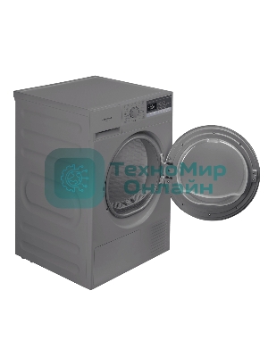 Сушильная машина Maunfeld MFDM168SL02 нержавеющая сталь, 8 кг, сушка - тепловой насос, программ - 16, 59.5 x 84.5 x 61 см