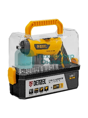 Отвертка аккумуляторная Denzel CSH-3.6, 54 биты, Li-Ion, 3,6 В