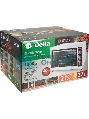 Мини-печь Delta D-0123 белая с тэном повыш мощности,1300 Вт, 37 л