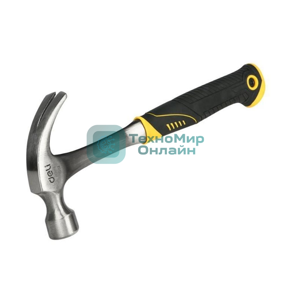 Молоток-гвоздодер Deli DL5072 450 гр, цельнокованный, прорезиненныя рукоять