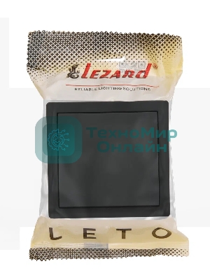 Выключатель 1-клав. LETO черный бархат LEZARD 752-4200-100
