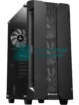 Компьютерный корпус CHIEFTEC HUNTER GS-01B-OP без БП, боковая панель из закаленного стекла, 3xARGB LED 120мм вентилятора спереди, 1xARGB LED 120мм вентилятор сзади, черный, ATX