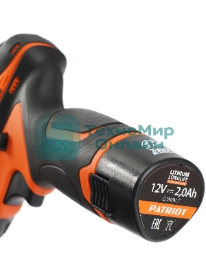 Дрель-шуруповерт аккумуляторная Patriot BR 115Li, Аккумуляторная, 16В, 2 АКБ, Кейс