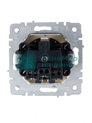 Розетка 1-местная IEK BRITE РСбш10-3-БрКр (BR-R16-16-K10) с заземлением, с защитными шторками и крышкой, 16А, IP20, бежевый