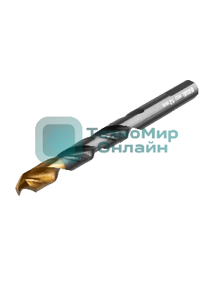 Сверло по металлу Denzel 12 мм, HSS-Tin, Golden Tip, 6 шт.