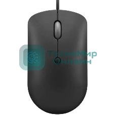 Мышь проводная Lenovo 400 черный, 2400 dpi, USB-C, кнопки - 4