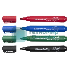 Набор маркеров перманентных Silwerhof Prime, скошенный пишущий наконечник, 2-5мм, 4 цвета, пакет с европодвесом