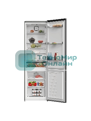 Холодильник Hotpoint HDKP 7201 DX нержавеющая сталь двухкамерный 267/100л морозилка снизу, No Frost