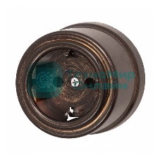 Розетка Bironi B1-101-25 1-м ОП Лизетта 16А IP20 ретро с заземлением ABS-пластик бронза