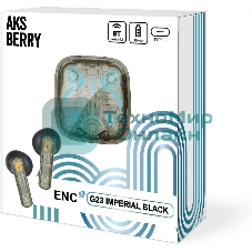 Наушники TWS Aksberry G23 черный, вкладыши, Bluetooth, сенсорное управление, до 4 ч