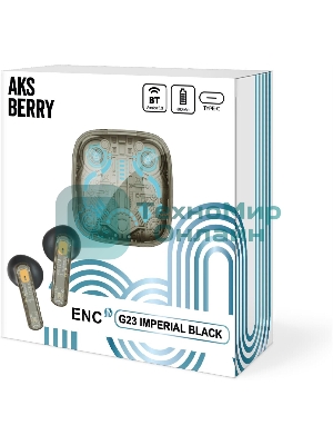 Наушники TWS Aksberry G23 черный, вкладыши, Bluetooth, сенсорное управление, до 4 ч