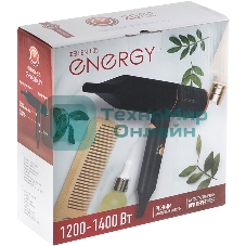 Фен ENERGY EN-805 черный/золотистый, 1400 Вт